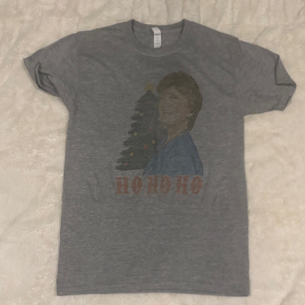 Jerzees Gray Short Sleeve Tee with Festive Print